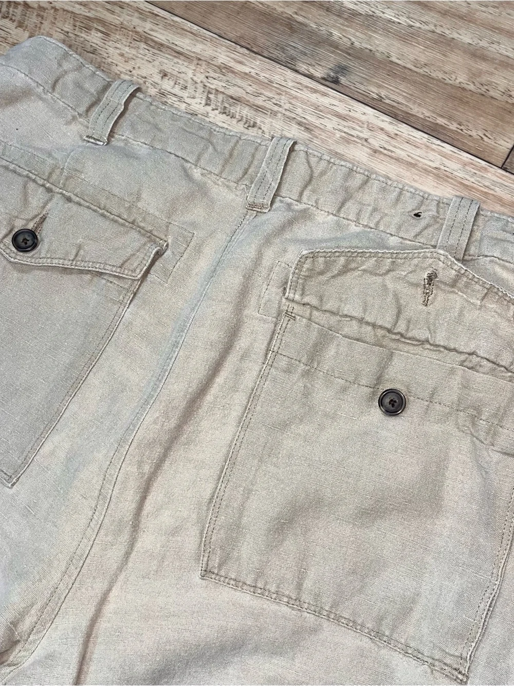 Banana Republic Men Linen Pants 34x30* Tan Blend Breathable Beach Summer Trouser